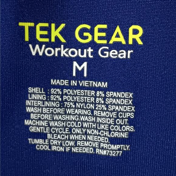 Tek Gear Workout Gear Sport Bra Size Medium Blue Racer Back - Picture 3 of 4